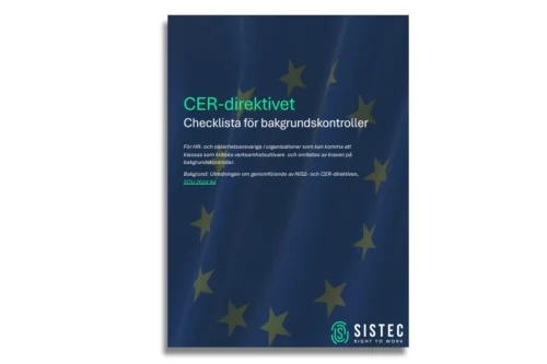 framsidan på Checklista för bakgrundskontroller